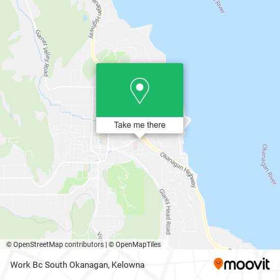 Work Bc South Okanagan map