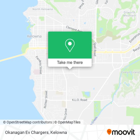 Okanagan Ev Chargers map