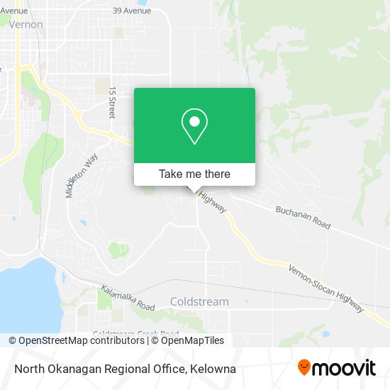 North Okanagan Regional Office map