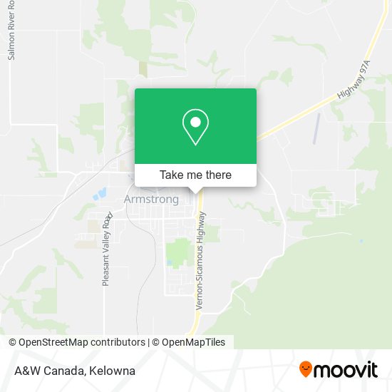 A&W Canada map