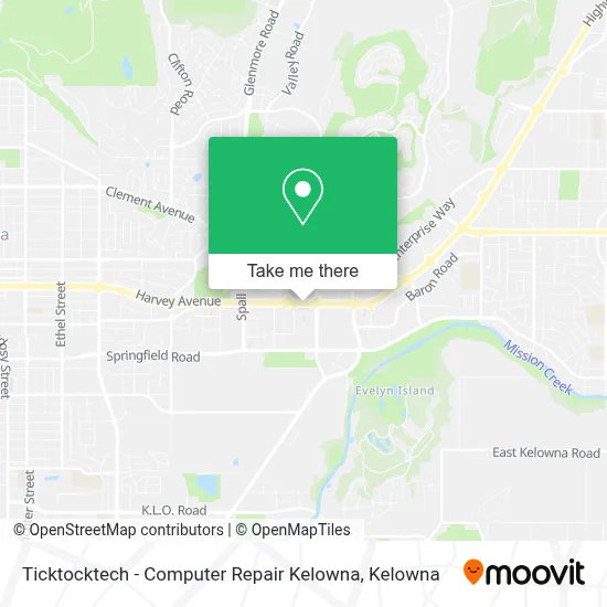 Ticktocktech - Computer Repair Kelowna map
