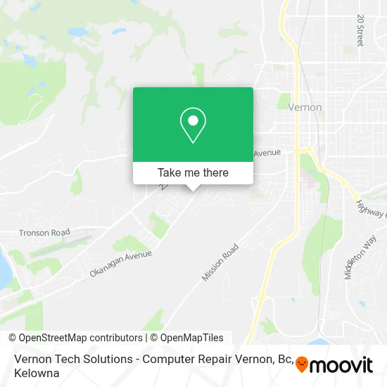 Vernon Tech Solutions - Computer Repair Vernon, Bc map