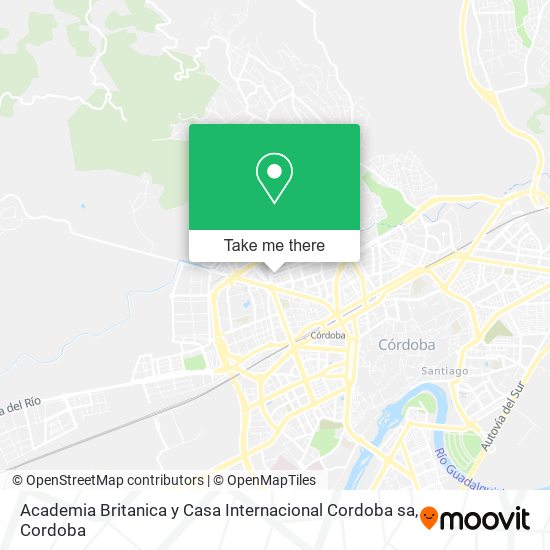 mapa Academia Britanica y Casa Internacional Cordoba sa