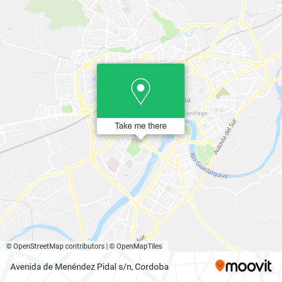 mapa Avenida de Menéndez Pidal s/n