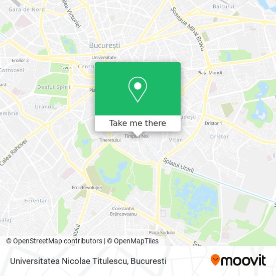 Universitatea Nicolae Titulescu map