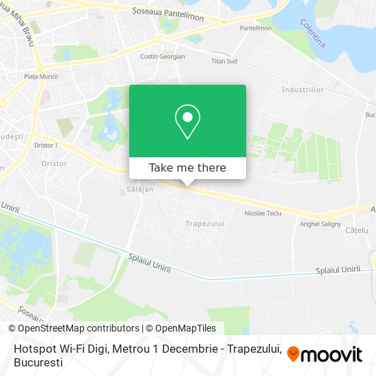 Hotspot Wi-Fi Digi, Metrou 1 Decembrie - Trapezului map