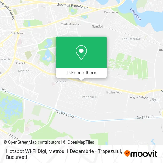 Hotspot Wi-Fi Digi, Metrou 1 Decembrie - Trapezului map