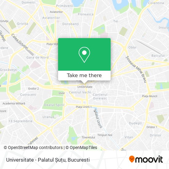 Universitate - Palatul Șuțu map