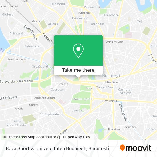 Baza Sportiva Universitatea Bucuresti map