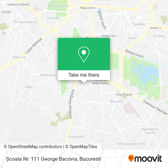 Școala Nr. 111 George Bacovia map