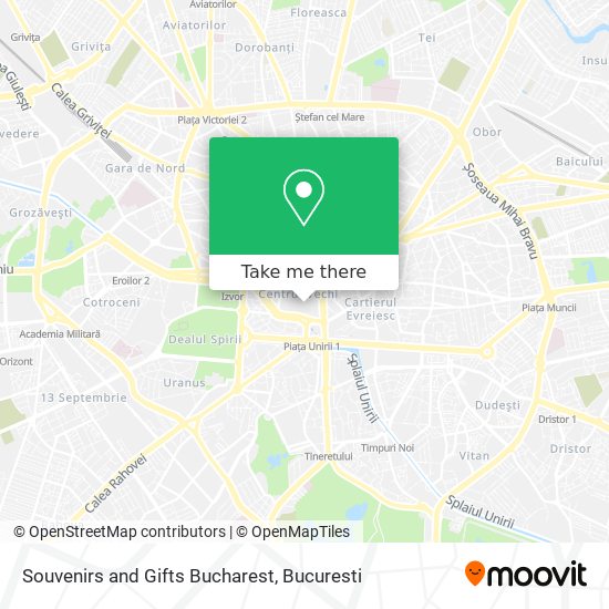 Souvenirs and Gifts Bucharest map