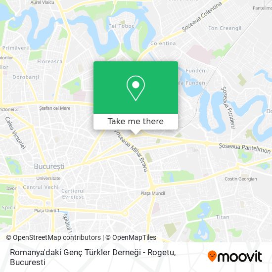 Romanya'daki Genç Türkler Derneği - Rogetu map