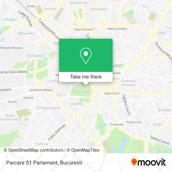 Parcare S1 Parlament map