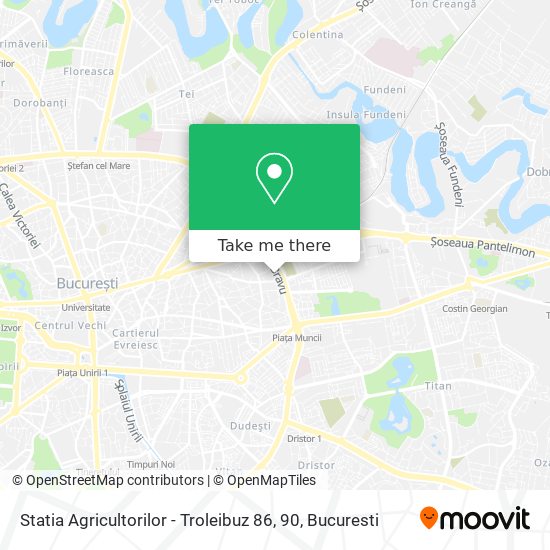 Statia Agricultorilor - Troleibuz 86, 90 map