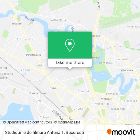 Studiourile de filmare Antena 1 map