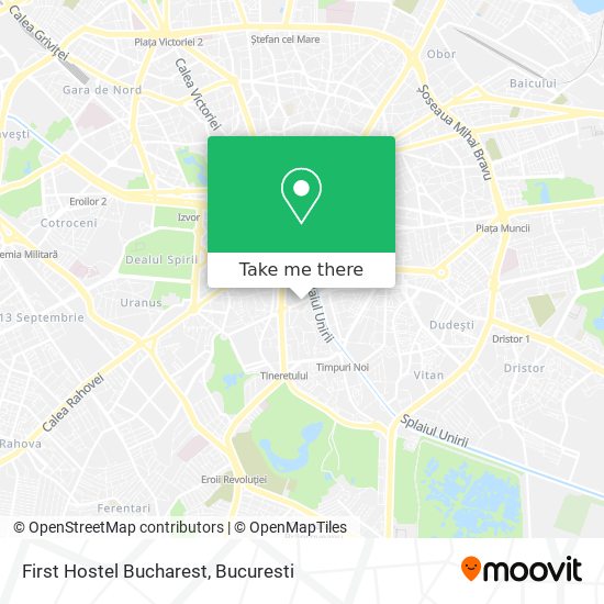 First Hostel Bucharest map