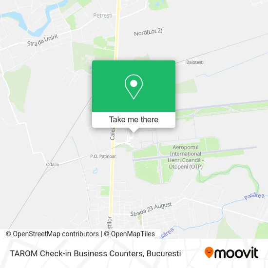 TAROM Check-in Business Counters map