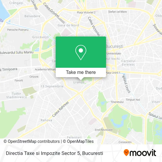 Directia Taxe si Impozite Sector 5 map