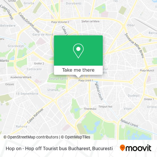 Hop on - Hop off Tourist bus Bucharest map