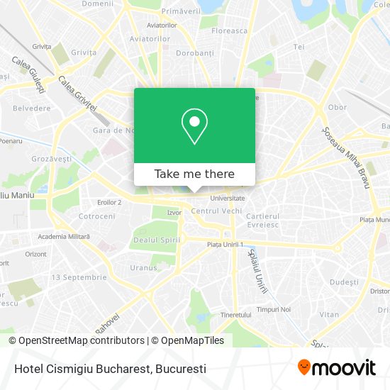 Hotel Cismigiu Bucharest map