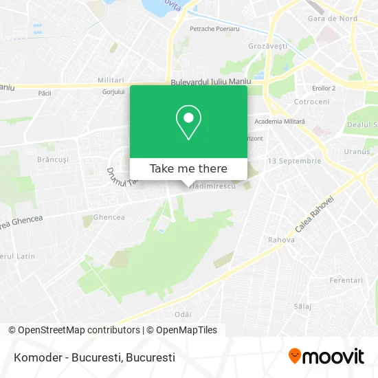 Komoder - Bucuresti map