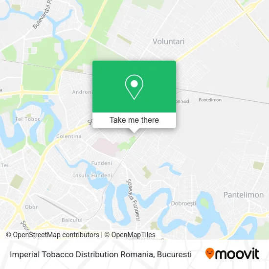 Imperial Tobacco Distribution Romania map