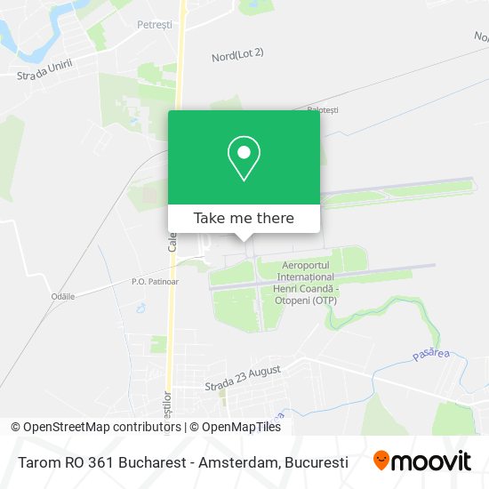 Tarom RO 361 Bucharest - Amsterdam map