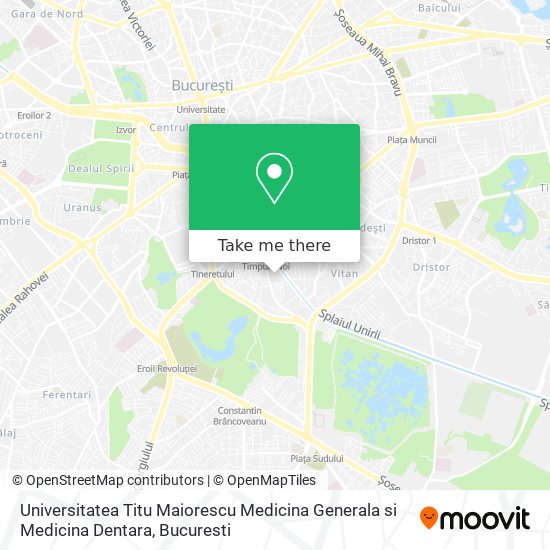 Universitatea Titu Maiorescu Medicina Generala si Medicina Dentara map