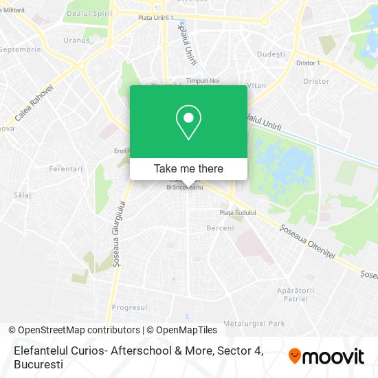 Elefantelul Curios- Afterschool & More, Sector 4 map