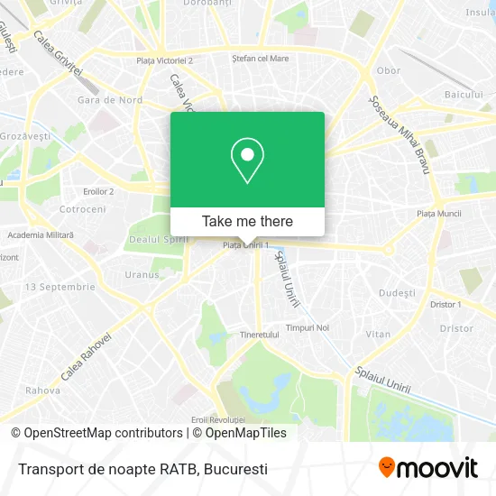 Transport de noapte RATB map