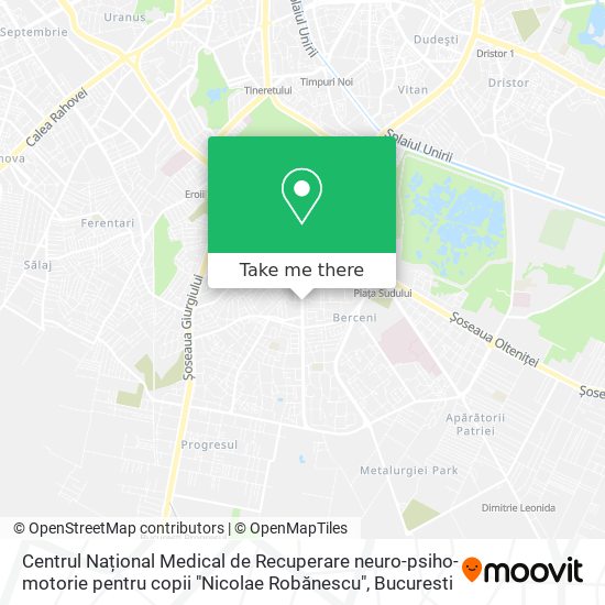 Centrul Național Medical de Recuperare neuro-psiho-motorie pentru copii "Nicolae Robănescu" map