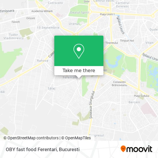 OBY fast food Ferentari map