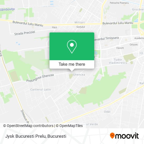 Jysk Bucuresti Prelu map