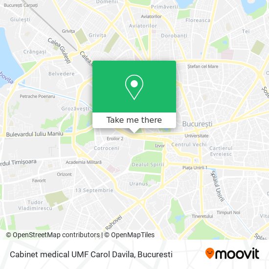 Cabinet medical UMF Carol Davila map