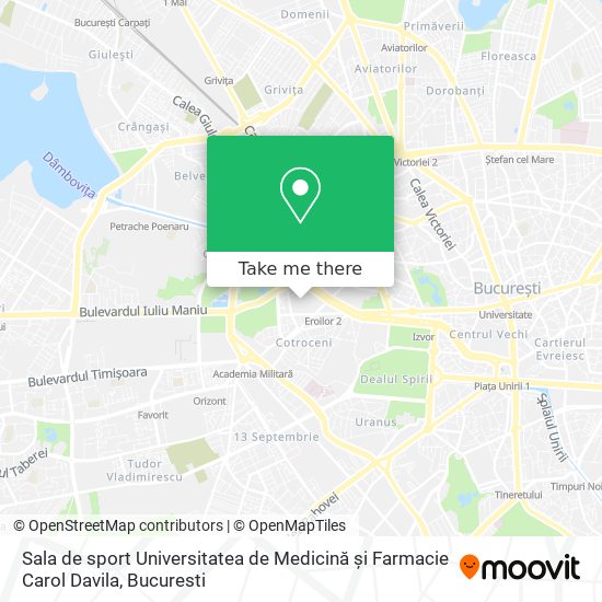 Sala de sport Universitatea de Medicină și Farmacie Carol Davila map