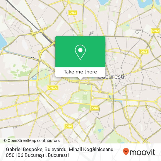 Gabriel Bespoke, Bulevardul Mihail Kogălniceanu 050106 București map