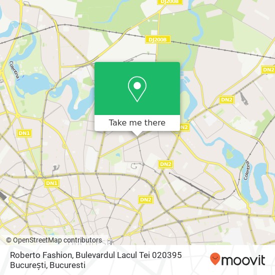 Roberto Fashion, Bulevardul Lacul Tei 020395 București map