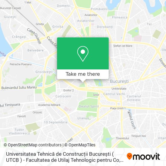 Universitatea Tehnică de Construcții București ( UTCB ) - Facultatea de Utilaj Tehnologic pentru Co map