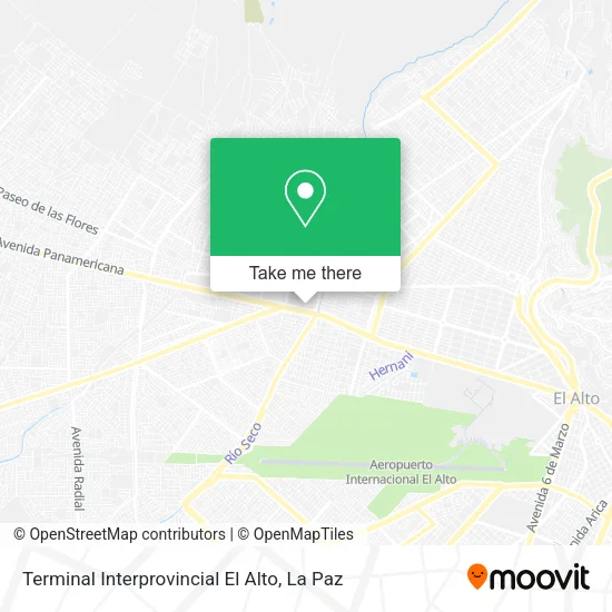 Mapa de Terminal Interprovincial El Alto