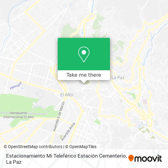 Estacionamiento Mi Teleférico Estación Cementerio map