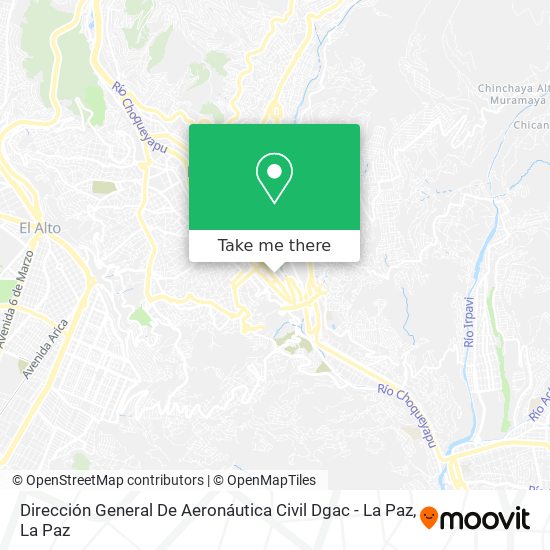 Mapa de Dirección General De Aeronáutica Civil Dgac - La Paz