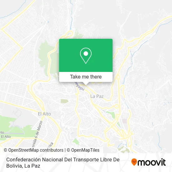 Mapa de Confederación Nacional Del Transporte Libre De Bolivia