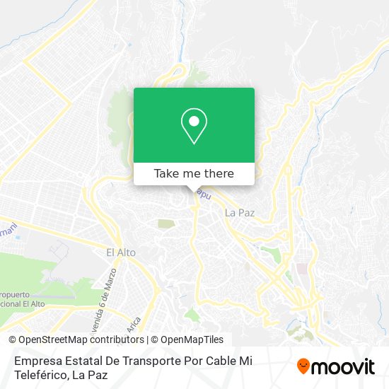 Mapa de Empresa Estatal De Transporte Por Cable Mi Teleférico