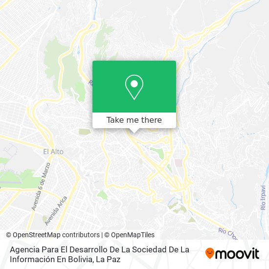 Agencia Para El Desarrollo De La Sociedad De La Información En Bolivia map