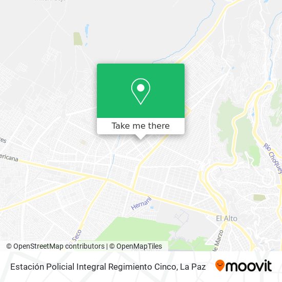 Mapa de Estación Policial Integral Regimiento Cinco