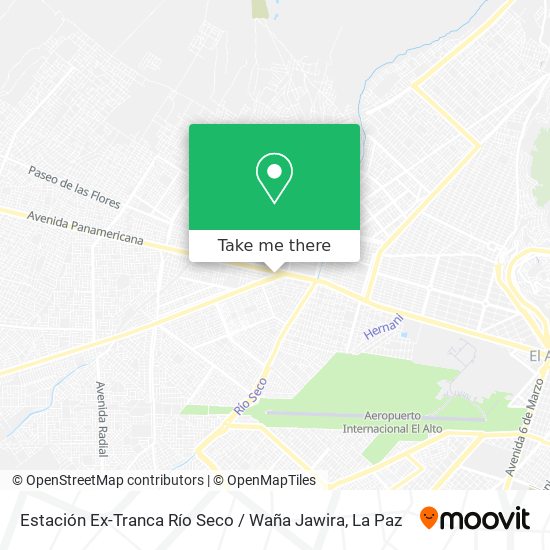 Estación Ex-Tranca Río Seco / Waña Jawira map