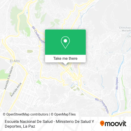 Mapa de Escuela Nacional De Salud - Ministerio De Salud Y Deportes