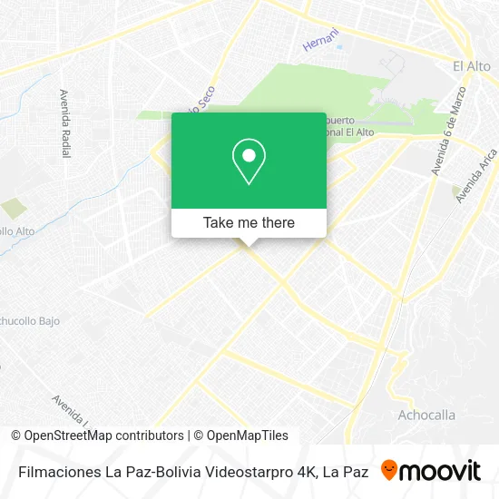 Mapa de Filmaciones La Paz-Bolivia Videostarpro 4K
