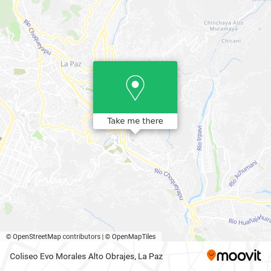 Coliseo Evo Morales Alto Obrajes map