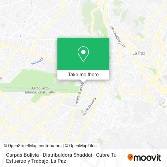 Mapa de Carpas Bolivia - Distribuidora Shaddai - Cubre Tu Esfuerzo y Trabajo
